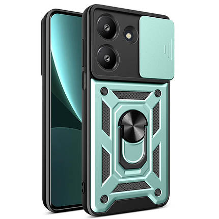 Ударостійкий чохол Camshield Serge Ring для Xiaomi Poco M7 Pro 5G Зелений, фото 1