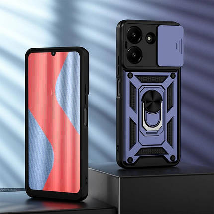Ударостійкий чохол Camshield Serge Ring для Xiaomi Poco M7 Pro 5G Синій, фото 2