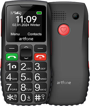 Телефон бабушкофон Artfone C1 RU (Русифіковане меню), Великі кнопки, Гучний динамік, SOS, FM, Ліхтарик, Дисплей 1.8"