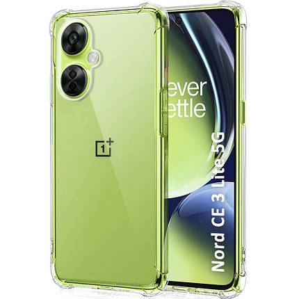 TPU чохол GETMAN Ease logo посилені кути Full Camera для OnePlus Nord CE 3 Lite Безбарвний (прозорий), фото 1