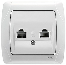Розетка 2 TF телефонна VIKO Carmen (білого кольору)
