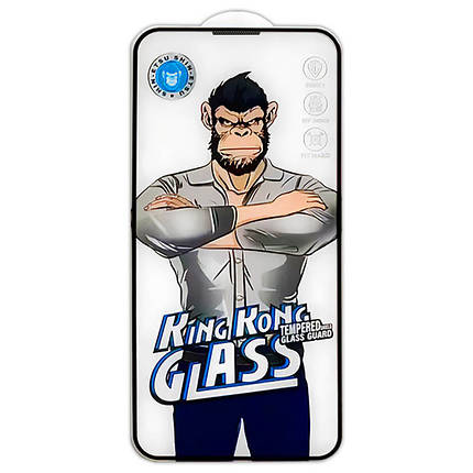 Захисне 2.5D скло King Kong HD для Apple iPhone 13 Pro Max / 14 Plus (6.7") Чорний, фото 3