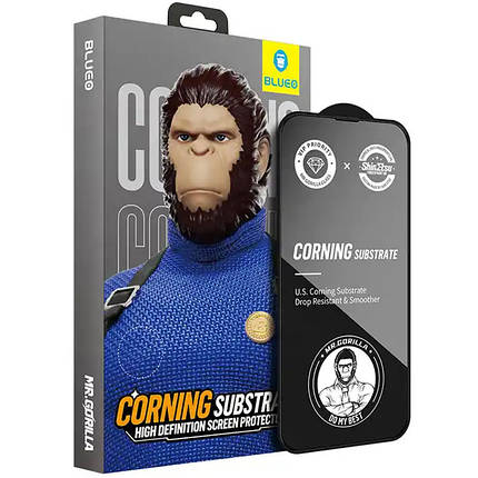 Захисне 2.5D скло Blueo Corning Gorilla Glass для Apple iPhone 14 Pro (6.1") Чорний, фото 1