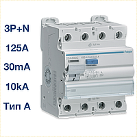 CDA690C Hager - ПЗВ (УЗО) 4P 125A 30mA тип A 10kA
