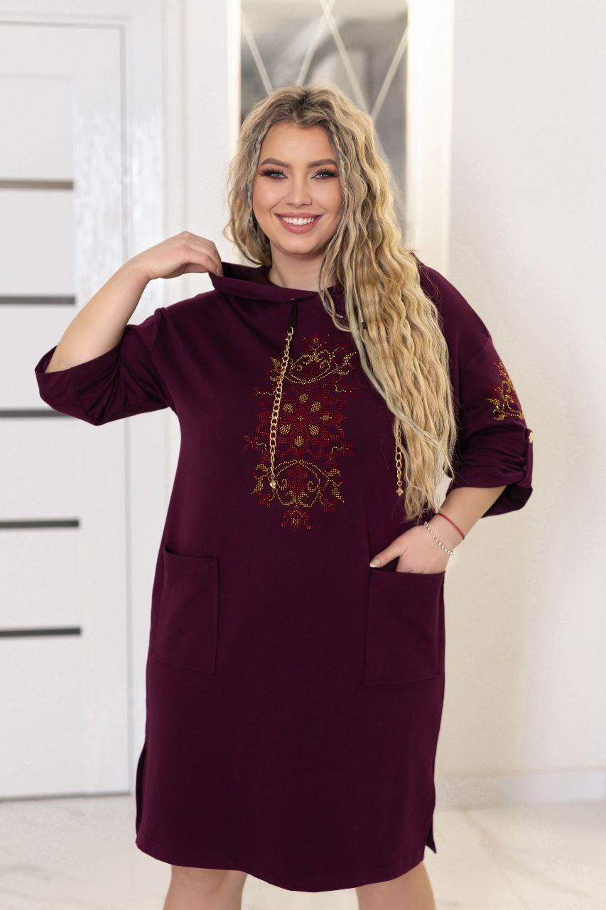 Сукня в спортивному стилі з орнаментом великого розміру батал Розміри: 48-50, 52-54, 56-58