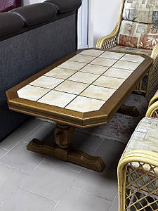 Журнальний столик із натурального дуба та кахлю, Нідерланди