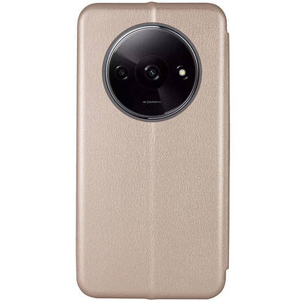 Шкіряний чохол-книжка Classy для Xiaomi Redmi A3 Золотий, фото 3