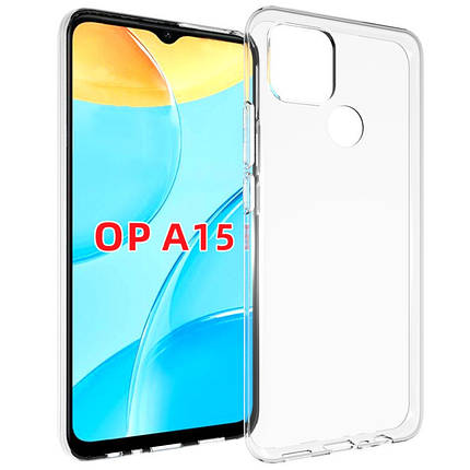 TPU чохол Epic Transparent 1,5mm для Oppo A15s / A15 Безбарвний (прозорий), фото 1