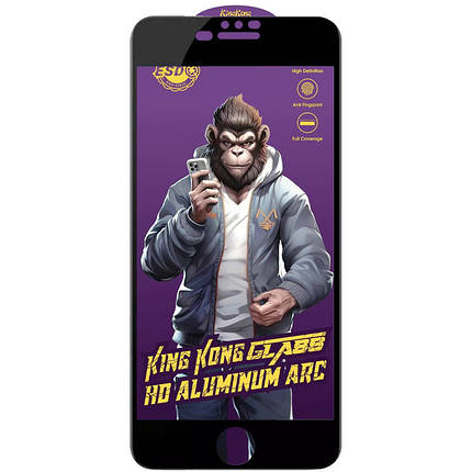 Захисне скло 5D Anti-static Purple (тех.пак) для Apple iPhone 7 plus / 8 plus (5.5") Чорний, фото 1