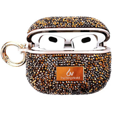 TPU чохол Bling World Rock Diamond для навушників AirPods 4 Золотий, фото 3