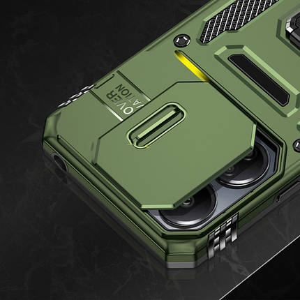 Ударостійкий чохол Camshield Army Ring для Xiaomi 14T Pro Оливковий / Army Green, фото 3