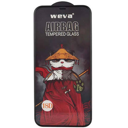 Захисне 2.5D скло Weva AirBag (тех.пак) для Apple iPhone 12 Pro Max (6.7") Чорний, фото 1