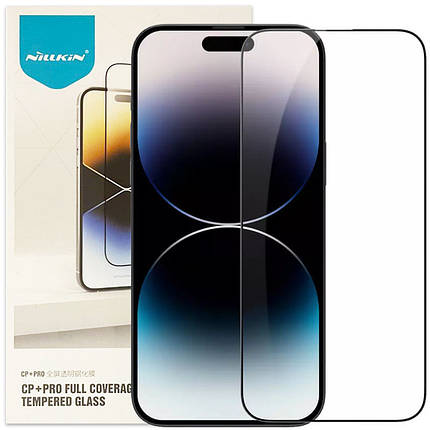 Захисне скло Nillkin (CP+PRO) для Apple iPhone 14 Pro (6.1") Чорний, фото 1