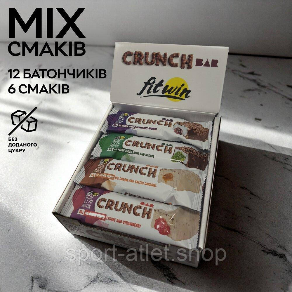 Блок батончиків FitWin Crunch Bar 25% MIX, 12*50 грам, фото 1