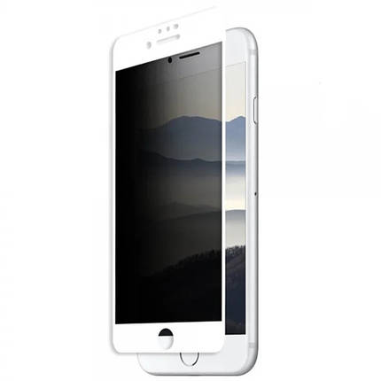 Захисне скло Privacy 5D (тех.пак) для Apple iPhone 7 / 8 / SE (2020) (4.7") Білий, фото 4