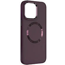 TPU чохол Bonbon Metal Style with MagSafe для Apple iPhone 15 (6.1") Бордовий / Plum