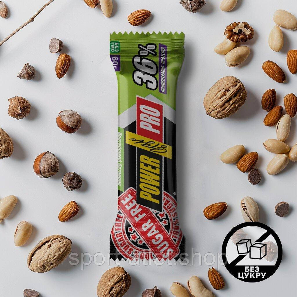 Батончик Power Pro Protein Bar 36% Sugar Free, 60 грам - Горіх, фото 1