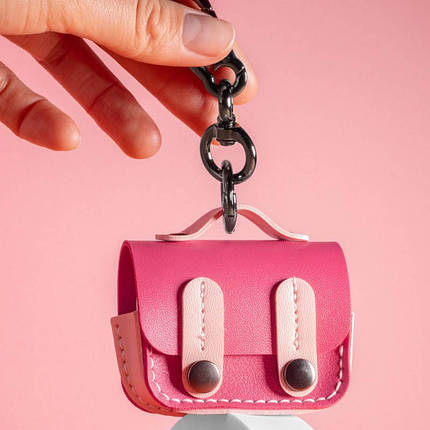 Шкіряний футляр Briefcase для навушників AirPods 3 Pink, фото 4