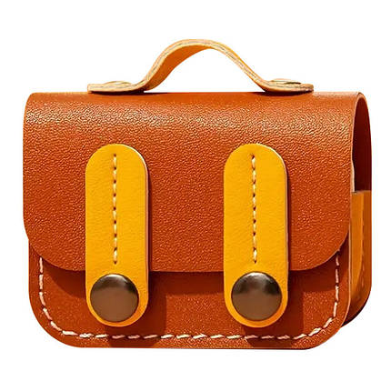 Шкіряний футляр Briefcase для навушників AirPods Pro 2 / Pro Brown / Yellow, фото 1