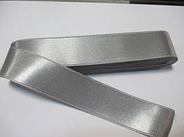 Стрічка атласна двостороння 3 см. світло сіра