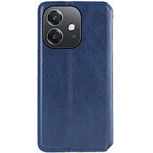 Шкіряний чохол-книжка GETMAN Cubic (PU) для Oppo A3 4G / A3x 4G/ A40m Синій, фото 4