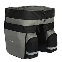Сумка-штани на багажник Roswheel 60L чорно-сіра 3-х секційна