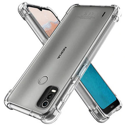 TPU чохол GETMAN Ease logo посилені кути для Nokia C21 Plus Безбарвний (прозорий), фото 1