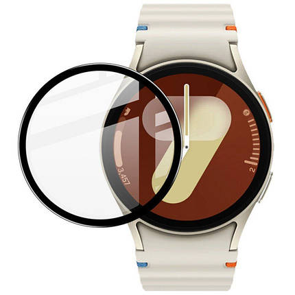 Полімерна плівка 3D (full glue) (тех.пак) для Samsung Galaxy Watch 7 44mm Чорний, фото 1