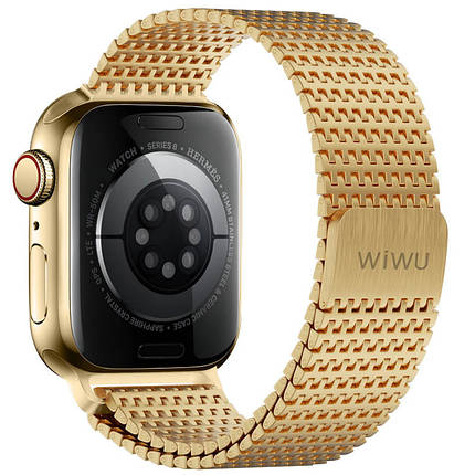 Ремінець WiWU Stainless steel для Apple Watch 38/40/41/42mm(ser.10) Gold, фото 3
