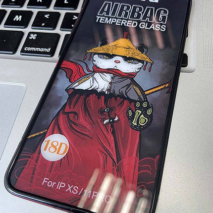 Захисне 2.5D скло Weva AirBag (тех.пак) для Apple iPhone 11 Pro / X / XS (5.8") Чорний, фото 4