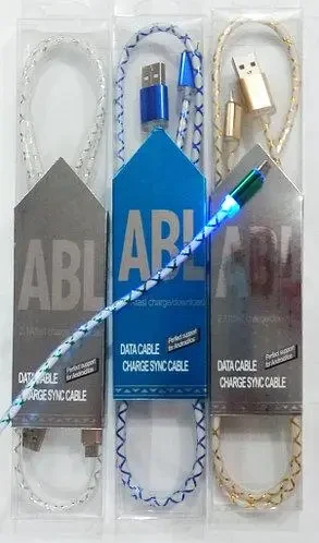 Кабель Micro/type-c/iphone 1м ABL LED