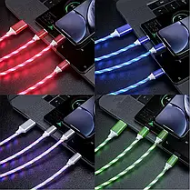 Кабель Micro/type-c/iphone 1м ABL LED, фото 5