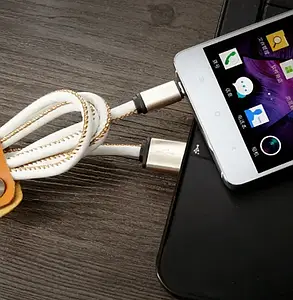 Кабель Micro V8 1м КОЖА, фото 3