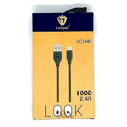 Кабель LENYES LC768i iPhone 1м 2.4A, фото 1