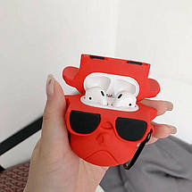 Силіконовий футляр Brand для навушників AirPods 1/2 + карабін Karl Lagerfeld red, фото 4