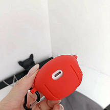 Силіконовий футляр Brand для навушників AirPods 1/2 + карабін Karl Lagerfeld red, фото 5