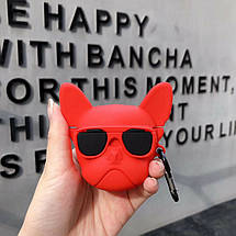Силіконовий футляр Brand для навушників AirPods 1/2 + карабін Karl Lagerfeld red, фото 6