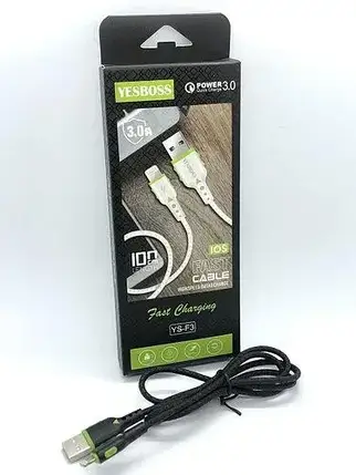Кабель YESBOSS iPhone YS-F3, 3A, Quick Charge 3.0, 1м, фото 1