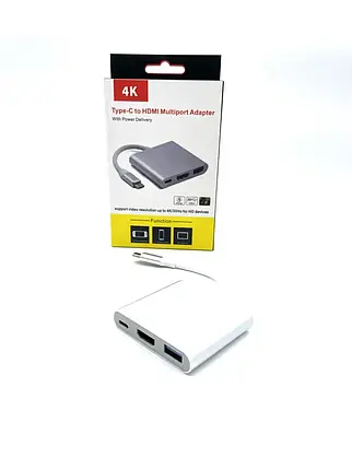 Конвертер Type-C 3в1 (HDMI+USB3.0+Type-C) LZ-04V, фото 1