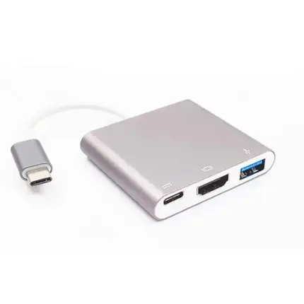 Конвертер Type-C 3в1 (HDMI+USB3.0+Type-C) LZ-04V, фото 3
