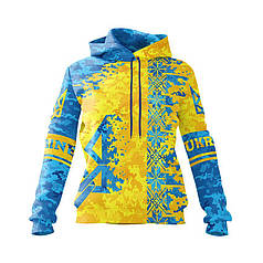 Худі жіноче з принтом «Жовто-блакитне. Yellow and blue»