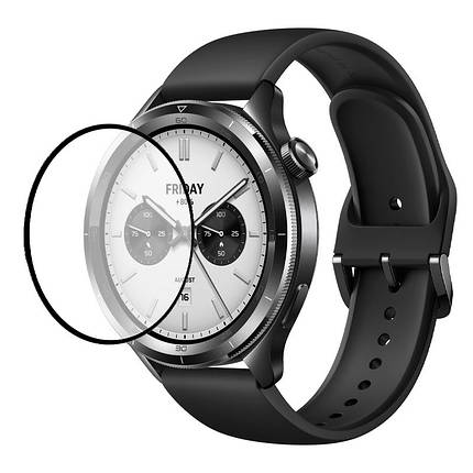 Полімерна плівка 3D (full glue) (тех.пак) для Xiaomi Watch S4 Чорний, фото 1