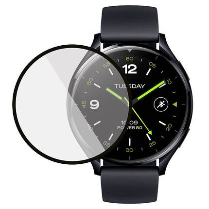 Полімерна плівка 3D (full glue) (тех.пак) для Xiaomi Watch 2 Чорний, фото 1