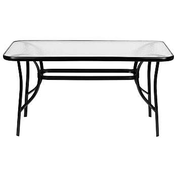 Стіл обідній садовий вуличний прямокутний Siena 120х70см із міцною скляною стільницею для дачі та тераси