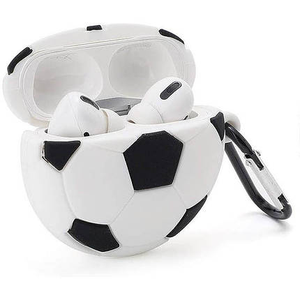 Силіконовий футляр Brand для навушників AirPods 3 + карабін Football, фото 3
