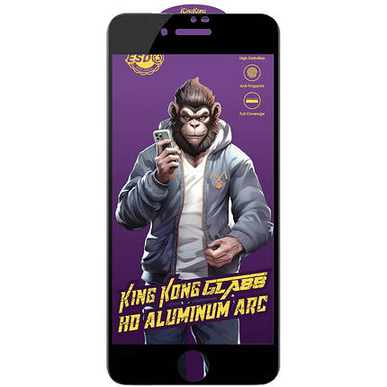 Захисне скло 5D Anti-static Purple (тех.пак) для Apple iPhone 7 / 8 / SE (2020) (4.7") Чорний, фото 1