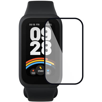 Полімерна плівка 3D (full glue) (тех.пак) для Xiaomi Mi Band 9 Active Чорний, фото 1