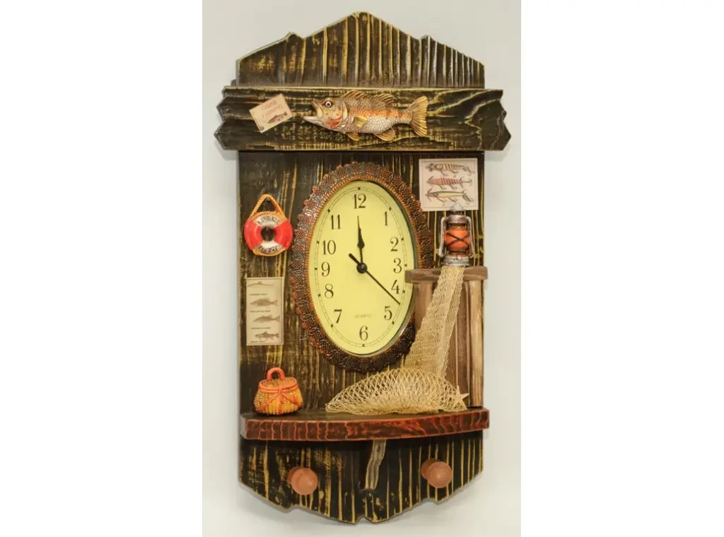 KC36-96A КЛЮЧНИЦЯ ДЕРЕВО З ГОДИННИКОМ (41 Х 20 СМ)