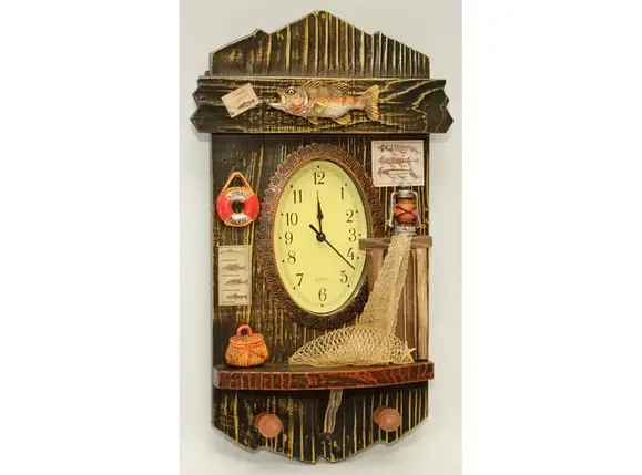 KC36-96A КЛЮЧНИЦЯ ДЕРЕВО З ГОДИННИКОМ (41 Х 20 СМ), фото 1