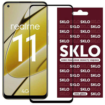Захисне скло SKLO 3D для Realme 11 4G Чорний, фото 1